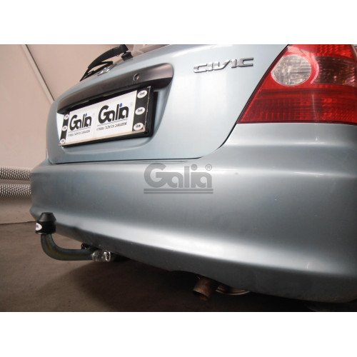 H012C GALIA Полностью оцинкованный фаркоп на Honda Civic хетчбек 5 дверей 2000-2003. Тип шара: C (горизонтальный съемный). Невидимый вырез бампера. Нагрузки: 1200/50 кг, масса фаркопа 20,35 кг