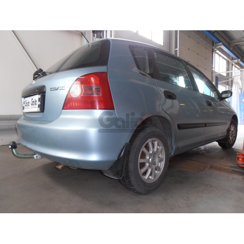 H012C GALIA Полностью оцинкованный фаркоп на Honda Civic хетчбек 5 дверей 2000-2003. Тип шара: C (горизонтальный съемный). Невидимый вырез бампера. Нагрузки: 1200/50 кг, масса фаркопа 20,35 кг