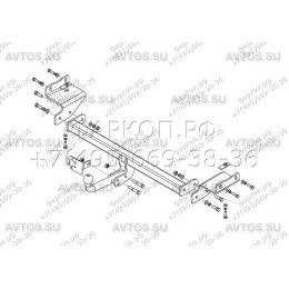 HY 29 AVTOS Фаркоп на Hyundai Creta 2016-2021 без выреза в бампере. Тип шара: A. Нагрузки: 1300/75 кг, масса фаркопа 16,5 кг (без электрики в комплекте)