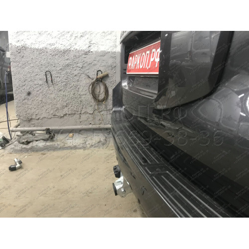 T065C GALIA Полностью оцинкованный фаркоп на Toyota Land Cruiser Prado J120 2003-2009, J150 2009-2023, Lexus GX 470 2003-2009, GX 460 2009-2023. Тип шара: C (горизонтальный съемный). Невидимый вырез бампера. Нагрузки: 3000/120 кг, масса фаркопа 6,97 кг