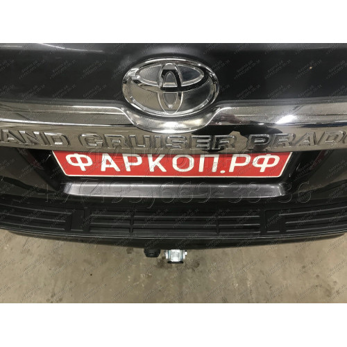 T065C GALIA Полностью оцинкованный фаркоп на Toyota Land Cruiser Prado J120 2003-2009, J150 2009-2023, Lexus GX 470 2003-2009, GX 460 2009-2023. Тип шара: C (горизонтальный съемный). Невидимый вырез бампера. Нагрузки: 3000/120 кг, масса фаркопа 6,97 кг