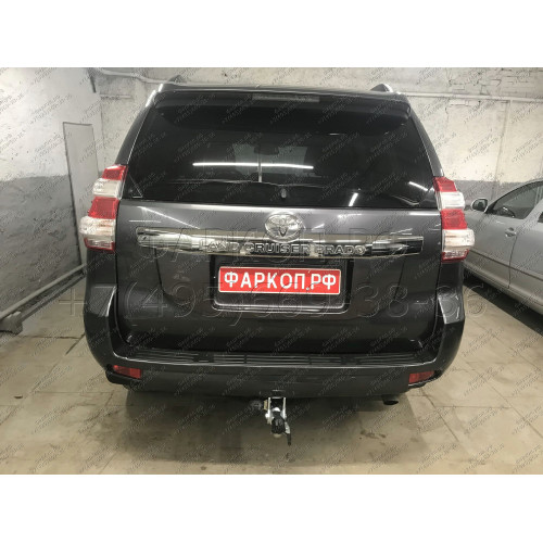 T065C GALIA Полностью оцинкованный фаркоп на Toyota Land Cruiser Prado J120 2003-2009, J150 2009-2023, Lexus GX 470 2003-2009, GX 460 2009-2023. Тип шара: C (горизонтальный съемный). Невидимый вырез бампера. Нагрузки: 3000/120 кг, масса фаркопа 6,97 кг