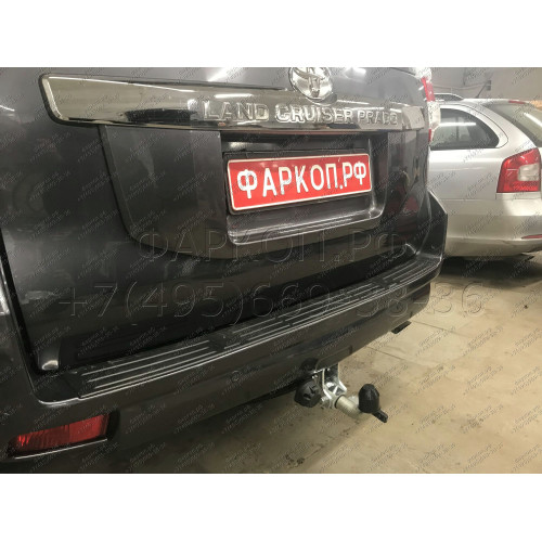 T065C GALIA Полностью оцинкованный фаркоп на Toyota Land Cruiser Prado J120 2003-2009, J150 2009-2023, Lexus GX 470 2003-2009, GX 460 2009-2023. Тип шара: C (горизонтальный съемный). Невидимый вырез бампера. Нагрузки: 3000/120 кг, масса фаркопа 6,97 кг