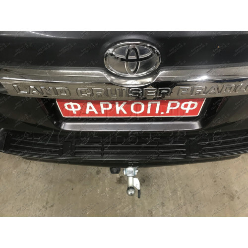 T065C GALIA Полностью оцинкованный фаркоп на Toyota Land Cruiser Prado J120 2003-2009, J150 2009-2023, Lexus GX 470 2003-2009, GX 460 2009-2023. Тип шара: C (горизонтальный съемный). Невидимый вырез бампера. Нагрузки: 3000/120 кг, масса фаркопа 6,97 кг