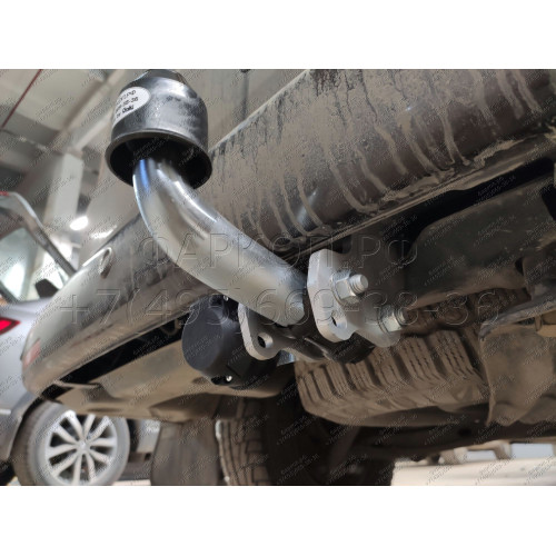 V064A GALIA Полностью оцинкованный фаркоп на Volkswagen Transporter / Caravelle / Multivan T5 2003-2015, T6 2015-2024, включая 4WD, включая модели с парктрониками. Тип шара: A. Без выреза бампера. Нагрузки: 2800/120 кг, масса фаркопа 14,62 кг