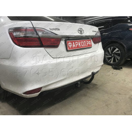 T106-A Лидер-плюс ТСУ для Toyota Camry седан 2006-2012, 2012-2017 без выреза бампера. Нагрузки: 1300/75 кг, масса фаркопа 18,54 кг (без электрики в комплекте)