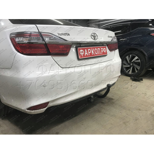 T106-A Лидер-плюс ТСУ для Toyota Camry седан 2006-2012, 2012-2017 без выреза бампера. Нагрузки: 1300/75 кг, масса фаркопа 18,54 кг (без электрики в комплекте)