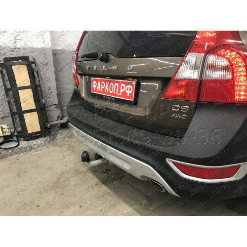 V084A GALIA Полностью оцинкованный фаркоп на Volvo XC70 2007-2016. Тип шара: A. Невидимый вырез бампера. Нагрузки: 2100/90 кг, масса фаркопа 18,22 кг