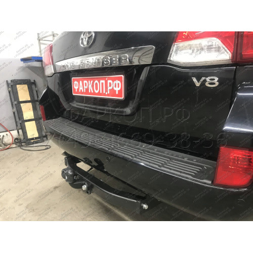 3017-F ORIS Фаркоп на Toyota Land Cruiser 200 2007-2021, включая Executive, Excalibur, TRD, Lexus LX570 2007-2021. Без выреза в бампере. Тип шара: F. Нагрузки: 2500/120 кг, масса фаркопа 22,8 кг (без электрики в комплекте)
