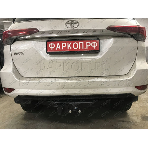 3015-F ORIS Фаркоп на Toyota Fortuner (кроме комплектации TRD) 2017- без выреза в бампере. Тип шара: F. Нагрузки: 2500/100 кг, масса фаркопа 20 кг (без электрики в комплекте)