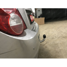C063A GALIA Полностью оцинкованный фаркоп на Chevrolet Aveo седан 2012-2015. Подрозетник убирается за бампер. Тип шара: A. Без выреза бампера. Нагрузки: 1100/50 