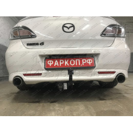 4528-A ORIS Фаркоп на Mazda 6 хетчбек/седан 2008-2013. Необходима подрезка бампера. Тип шара: A. Нагрузки: 1500/70 кг, масса фаркопа 19,4 кг (без электрики в комп