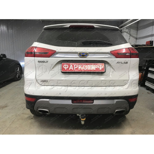 94201-A MOTODOR Фаркоп с оцинкованным шаром на Geely Atlas 2017-2021 без выреза в бампере. Тип шара: A. Нагрузки 1450/100 кг, масса фаркопа 16,8 кг (без электрики в комплекте)