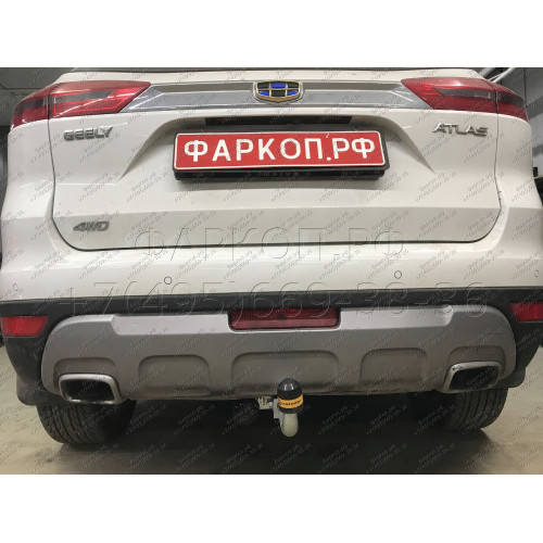94201-A MOTODOR Фаркоп с оцинкованным шаром на Geely Atlas 2017-2021 без выреза в бампере. Тип шара: A. Нагрузки 1450/100 кг, масса фаркопа 16,8 кг (без электрики в комплекте)