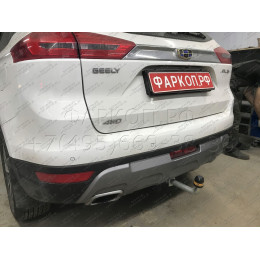 94201-A MOTODOR Фаркоп с оцинкованным шаром на Geely Atlas 2017-2021 без выреза в бампере. Тип шара: A. Нагрузки 1450/100 кг, масса фаркопа 16,8 кг (без электрики в к
