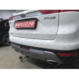 94201-A MOTODOR Фаркоп с оцинкованным шаром на Geely Atlas 2017-2021 без выреза в бампере. Тип шара: A. Нагрузки 1450/100 кг, масса фаркопа 16,8 кг (без электрики в к