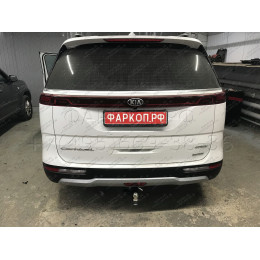 TCU00181 ТСС Фаркоп на Kia Carnival 2021-. Требуется подрезка бампера. Тип шара: E (шаровый узел под американский квадрат). Нагрузки: 1500/100 кг