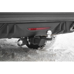 JXS-23-991122.00 PT GROUP Фаркоп на Jetour X70 Plus 2023- без подрезки бампера. Тип шара: E (легкосъемный шар под квадрат). Нагрузки: 1000/75 кг, масса фаркопа 19 кг (без