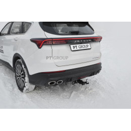 JXS-23-991122.00 PT GROUP Фаркоп на Jetour X70 Plus 2023- без подрезки бампера. Тип шара: E (легкосъемный шар под квадрат). Нагрузки: 1000/75 кг, масса фаркопа 19 кг (без