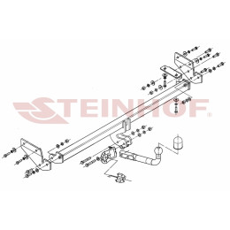 K-021 STEINHOF Фаркоп на Kia Soul 2008-2014 без снятия и подрезки бампера. Тип шара: A. Нагрузки: 1300/52 кг, масса фаркопа 20,3 кг (без электрики в комплекте)