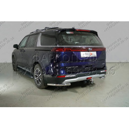 TCU00181 ТСС Фаркоп на Kia Carnival 2021-. Требуется подрезка бампера. Тип шара: E (шаровый узел под американский квадрат). Нагрузки: 1500/100 кг