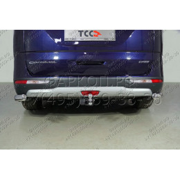 TCU00181 ТСС Фаркоп на Kia Carnival 2021-. Требуется подрезка бампера. Тип шара: E (шаровый узел под американский квадрат). Нагрузки: 1500/100 кг