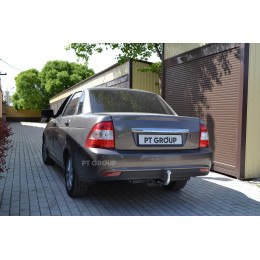 LPR-07-991522.33Black PT GROUP Фаркоп на Lada Priora седан/хетчбек 2007-2018 без снятия и подрезки бампера. Тип шара: A. Нагрузки: 900/75 кг, масса фаркопа 11,3 кг (без эле