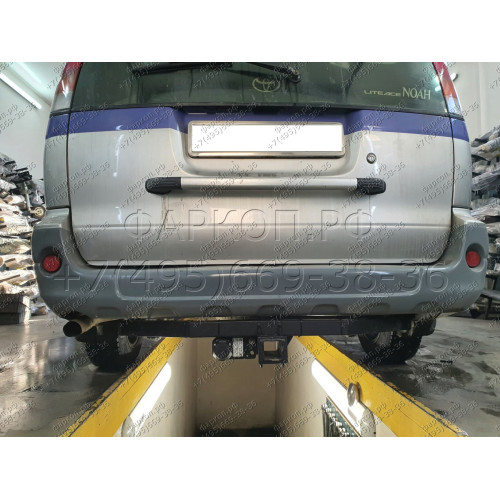 H.T61.E HALTY Фаркоп на Toyota Lite Ace Noah 1996-2001, Toyota Town Ace Noah 1996-2001, Toyota Lite Ace 1996-2007, Toyota Town Ace 1996-2007, в т.ч. Field Tourer, кроме Road Tourer, Daihatsu Delta 1996-2001 без подрезки бампера. Тип шара: E. Нагрузки: 750