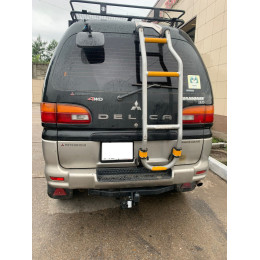 H.M17.A HALTY Фаркоп на Mitsubishi Delica 4 поколение 1994-2007 (кроме PF8W super exceed crystal lite roof long) без подрезки бампера. Тип шара: A. Нагрузки: 750/75 кг, масса фаркопа 20,