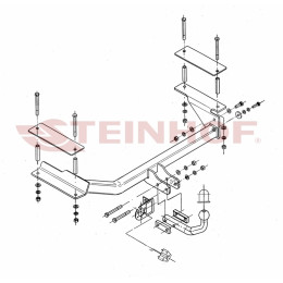 O-113 STEINHOF Фаркоп на Opel Astra II (G) универсал 03/1998-2009 без снятия и подрезки бампера. Тип шара: A. Нагрузки: 1500/75 кг, масса фаркопа 19,2 кг (без электрики 