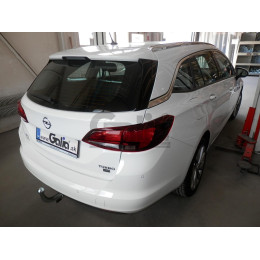 O068A GALIA Полностью оцинкованный фаркоп на Opel Astra K универсал 2016-2021. Подрозетник убирается за бампер. Тип шара: A. Установка без выреза бампера. Н