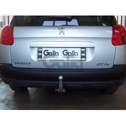 P038C GALIA Полностью оцинкованный фаркоп на Peugeot 207 универсал 2007-2012. Тип шара: C (горизонтальный съемный). Установка без выреза бампера. Нагрузки: 