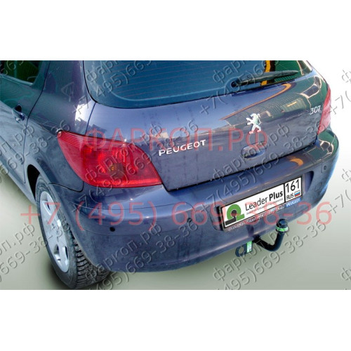 P106-A Лидер-плюс ТСУ для Peugeot 307 хетчбек 2001-2008, Citroen C4 2011-2018. Требуется подрезка бампера. Нагрузки: 1200/75 кг, масса фаркопа 17,08 кг (без электрики в комплекте)