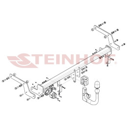 R-032 STEINHOF Фаркоп на Renault Clio V хетчбек 5 дверей 2019- без подрезки бампера. Тип шара: AV (вертикальное быстросъемное крепление шара на ключе). Нагруз