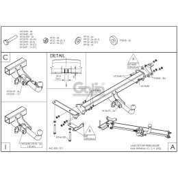 R094C GALIA Полностью оцинкованный фаркоп на Land Rover Freelander II 2008-2015. Тип шара: C (горизонтальный съемный). Невидимый вырез бампера. Нагрузки: 2300/145 кг, 
