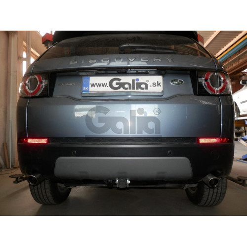 R104A GALIA Полностью оцинкованный фаркоп на Land Rover Discovery Sport, только 5-местная версия с запасным колесом в багажнике 2015-2019. Тип шара: A. Требуется вырез бампера. Нагрузки: 2500/150 кг, масса фаркопа 21,52 кг