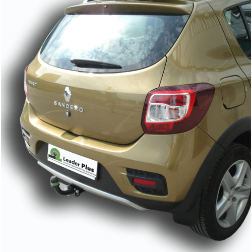 R114-A Лидер-плюс ТСУ для Renault Logan I седан 2005-2014, Logan II седан 2014-2022 (без выреза бампера), Renault Sandero 2014-2022, Renault Sandero Stepway 2014-2022 (требуется вырез в бампере). Нагрузки: 1200/75 кг, масса фаркопа 13,22 кг (без электрики
