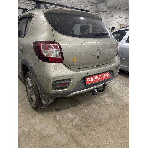 R114-A Лидер-плюс ТСУ для Renault Logan I седан 2005-2014, Logan II седан 2014-2022 (без выреза бампера), Renault Sandero 2014-2022, Renault Sandero Stepway 2014-2022 (требуется вырез в бампере). Нагрузки: 1200/75 кг, масса фаркопа 13,22 кг (без электрики