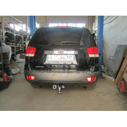 FA 0985-E Бизон Фаркоп на Kia Mohave 2009-2018. Требуется подрезка бампера. Тип шара: E (легкосъемный шар под квадрат). Нагрузки: 2800/120 кг. Не комплектуется 