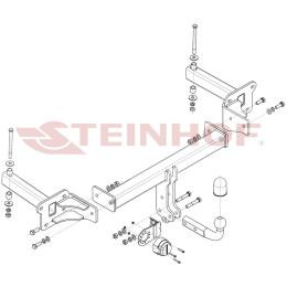 S-422 STEINHOF Фаркоп на Subaru Tribeca 2006-2014 без подрезки бампера. Тип шара: A. Нагрузки: 2000/100 кг, масса фаркопа 20,6 кг (без электрики в комплекте)