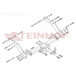 T-145 STEINHOF Фаркоп на Toyota Hilux 1998-2005 без подрезки бампера. Тип шара: F. Нагрузки: 2450/90 кг, масса фаркопа 27,2 кг (без электрики в комплекте)