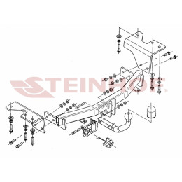 T-210 STEINHOF Фаркоп на Toyota Verso 2009-2013, 2013-2018 без подрезки бампера. Тип шара: A. Нагрузки: 1500/60 кг, масса фаркопа 19,7 кг (без электрики в комплекте)