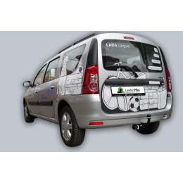 T-VAZ-19A TAVIALS ТСУ со съемным шаром для Лада Ларгус (Lada Largus) 2012-2022, в т.ч. Largus Cross без снятия и выреза бампера. Нагрузки: 900/50 кг, масса фаркопа 17,6 кг (б
