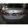 T064C GALIA Полностью оцинкованный фаркоп на Toyota Corolla седан E170 2013-2019. Тип шара: C (горизонтальный съемный). Невидимый вырез бампера. Нагрузки: 1600/75 кг, масса фаркопа 16,57 кг