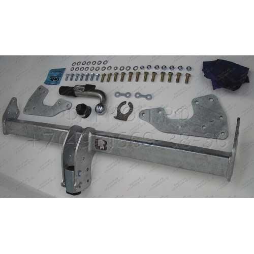 T078C GALIA Полностью оцинкованный фаркоп на Toyota Hilux 2015-, JAC T6 2021-, JAC T8 2018-, JAC Т8 Pro 2023-, Sollers ST6 2023-, Sollers ST8 2025-. Тип шара: C (горизонтальный съемный). Установка без выреза бампера. Нагрузки: 3500/140 кг, масса фаркопа 2