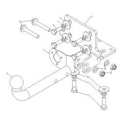 T23.01A FARKOPROS Фаркоп на Toyota Land Cruiser Prado 120/150 2002-2009, 2009-2023, FJ Cruiser 2006-, Lexus GX 460 2009-2015, Lexus GX 470 2002-2009 без подрезки бампера. Тип шара: A. Нагрузки: 2500/75 кг (без
