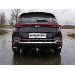 TCU00132 ТСС Фаркоп на Kia Sportage 2018-2022. Невидимая подрезка бампера. Тип шара: E (шаровый узел под американский квадрат). Нагрузки: 1600/100 кг