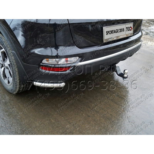 TCU00132 ТСС Фаркоп на Kia Sportage 2018-2022. Невидимая подрезка бампера. Тип шара: E (шаровый узел под американский квадрат). Нагрузки: 1600/100 кг