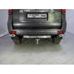 TCU00170 ТСС Фаркоп на Toyota Land Cruiser Prado 150 Black Onyx 2020-2023 с накладкой с надписью Land Cruiser без подрезки бампера. Тип шара: E (шаровый узел под американский