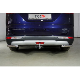 TCU00181 ТСС Фаркоп на Kia Carnival 2021-. Требуется подрезка бампера. Тип шара: E (шаровый узел под американский квадрат). Нагрузки: 1500/100 кг